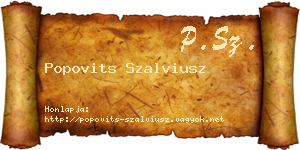 Popovits Szalviusz névjegykártya